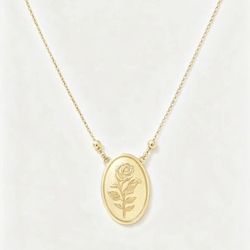 Collier fleur or 18k