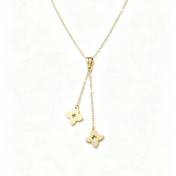 Collier Lariat Trèfle en Or 18K