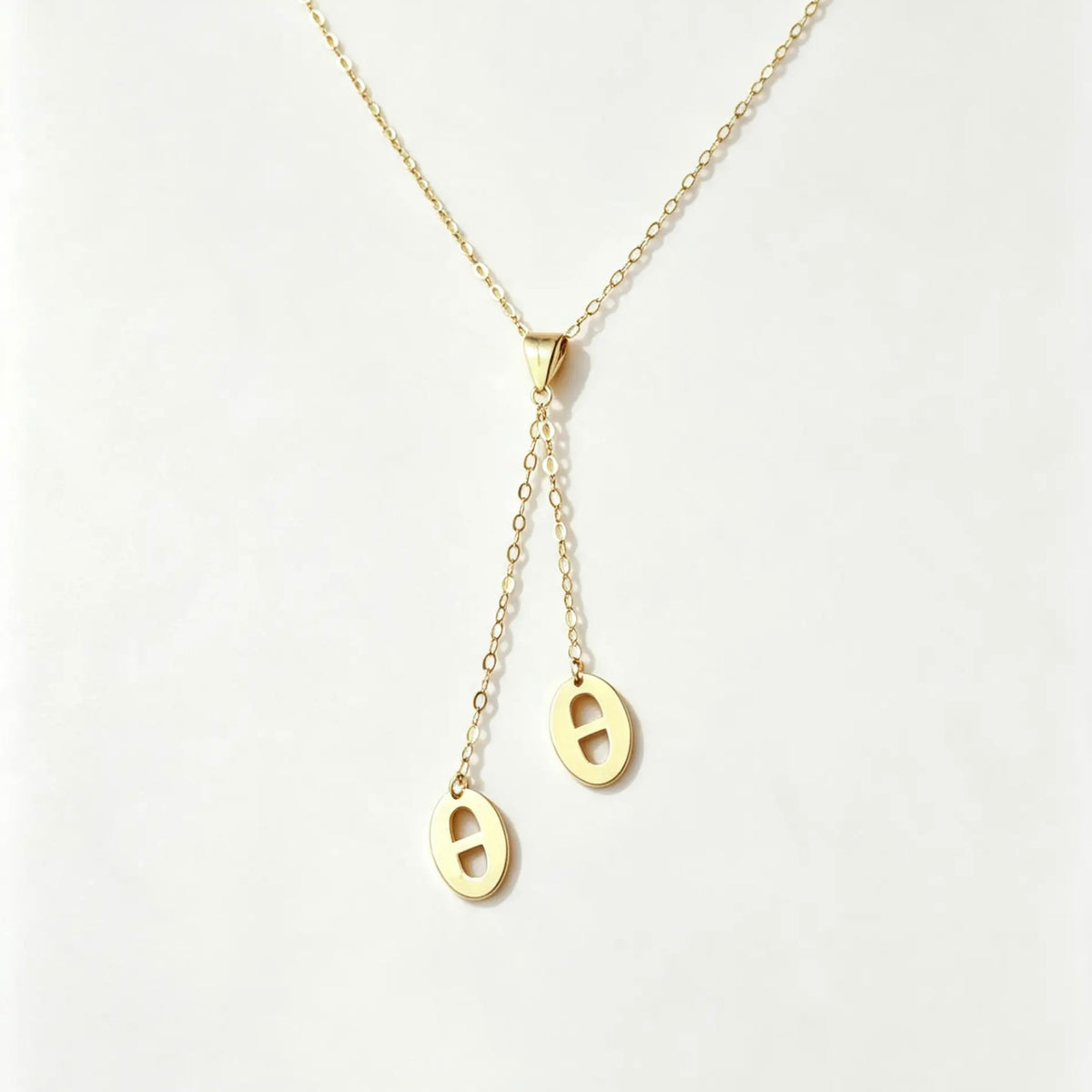 Collier Lariat Maillon Ovale en Or 18K