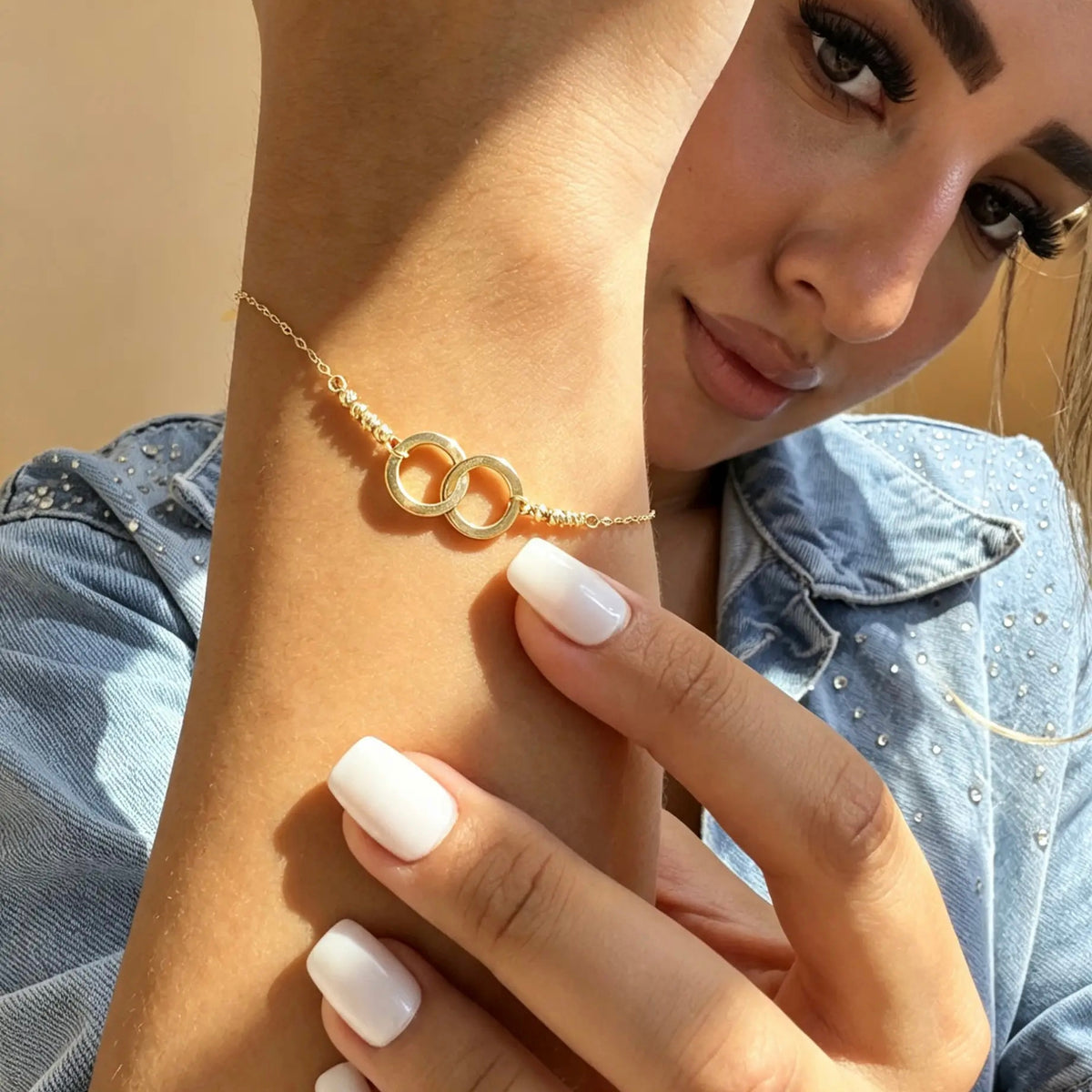 Gourmette Cercles Liés en Or 18K
