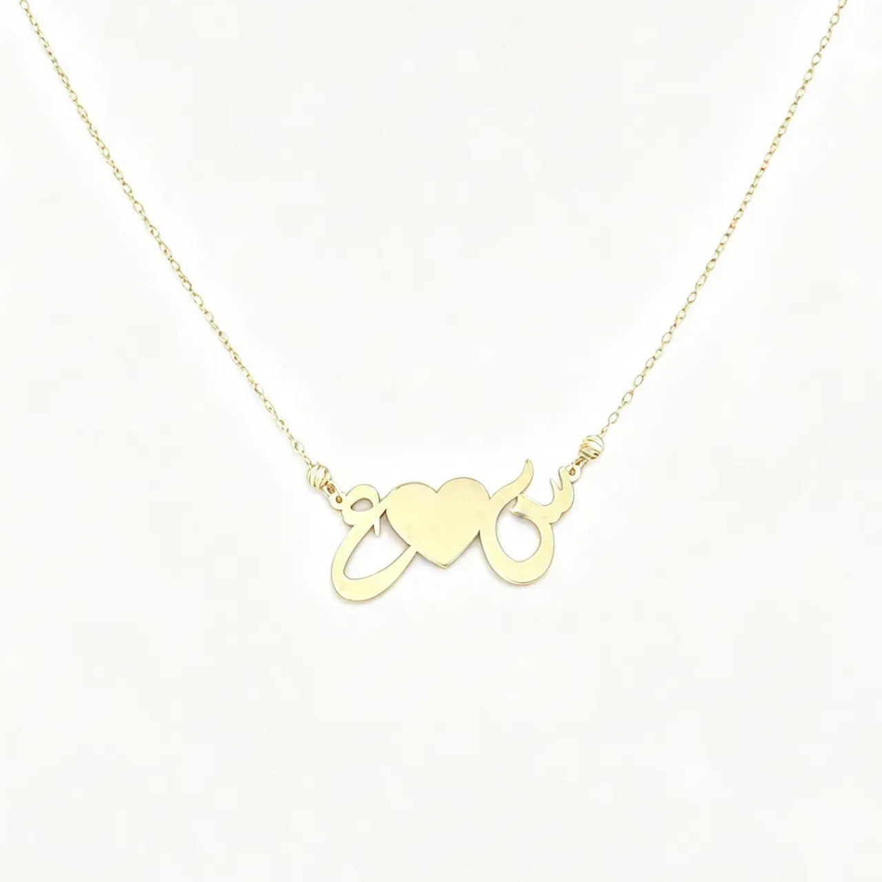 Collier Prénom Personnalisé & Cœur en Or 18K