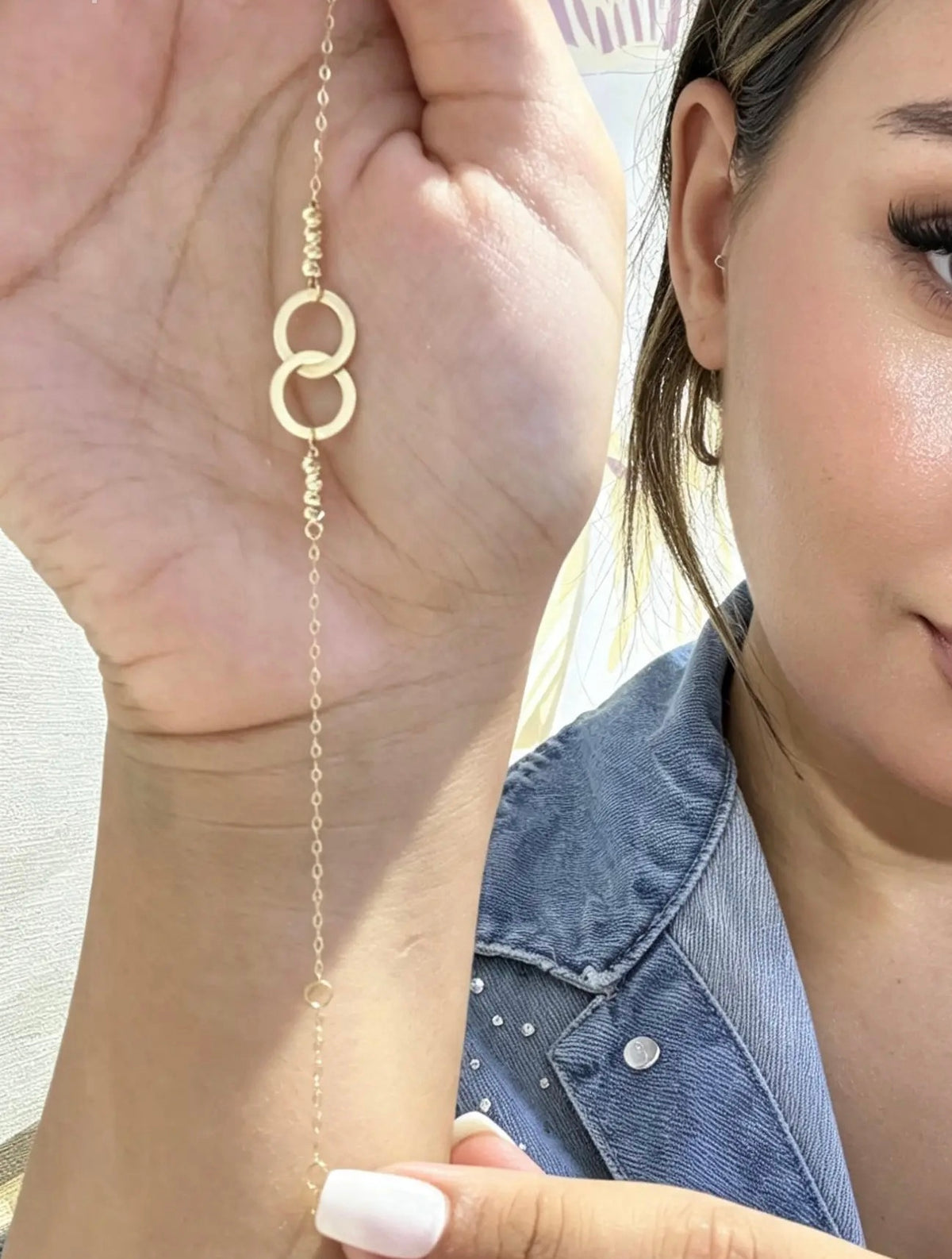 Gourmette Cercles Liés en Or 18K