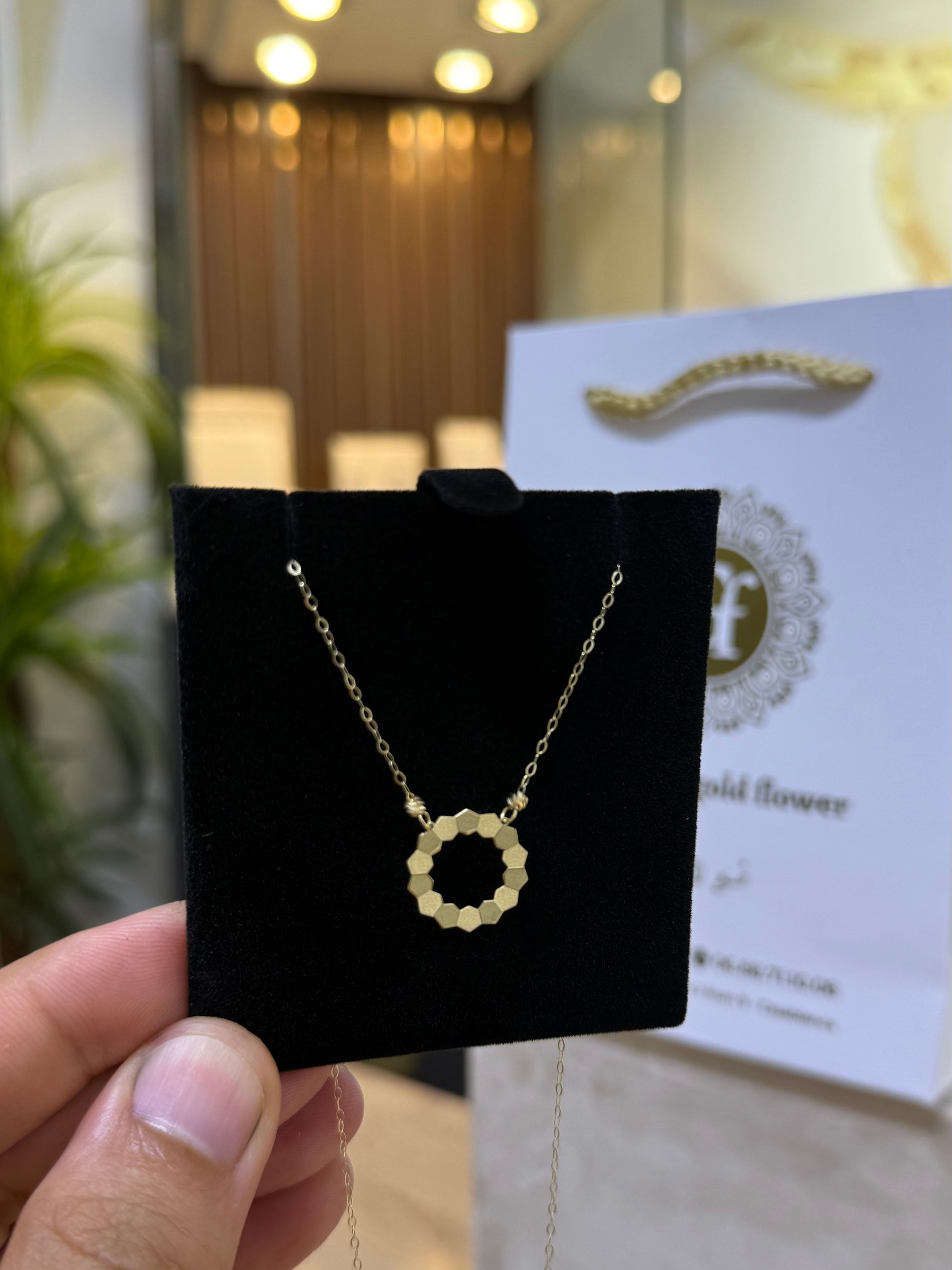 Collier Cercle Facetté en Or 18K