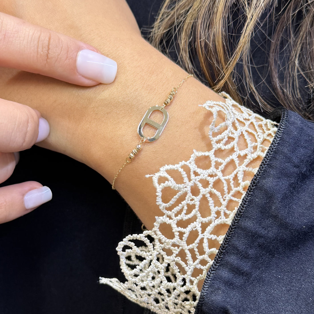 Gourmette Petits Maillons en Or 18K - vue 2